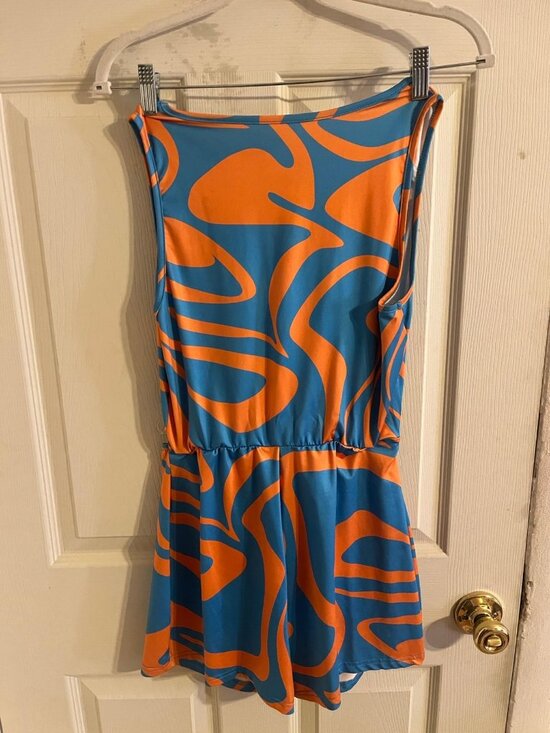 Dresses & Skirts - Blue & Orange Swirl Romper